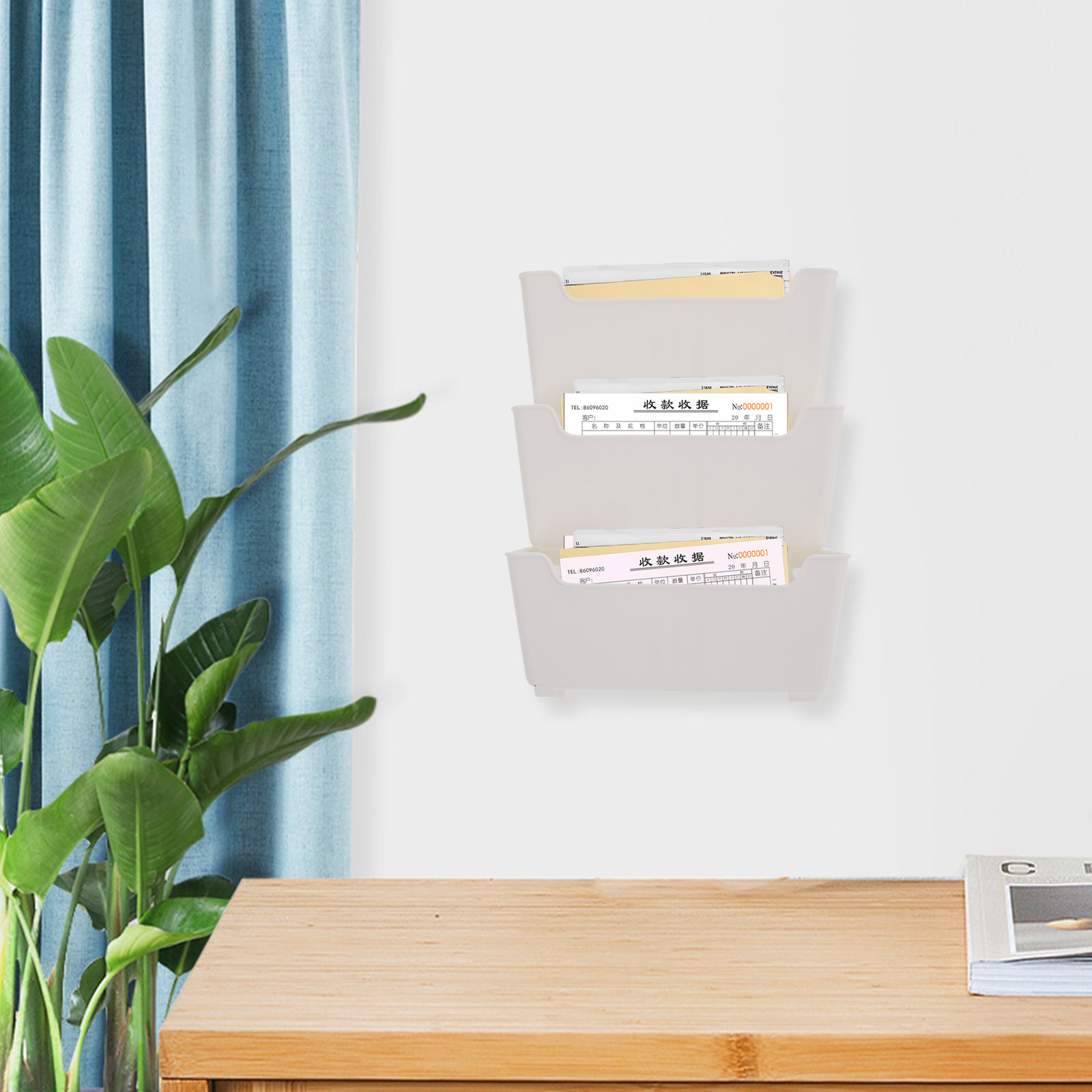 Magazine Holder Rack - 1 set wandorganizer voor documenten, transparant,